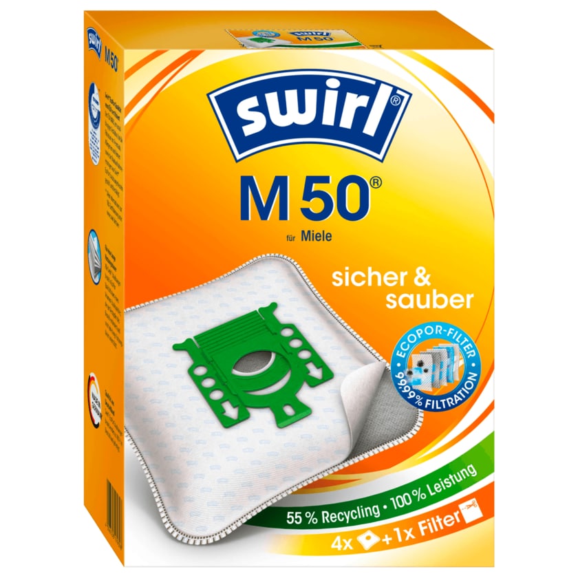 Swirl Staubsaugerbeutel M50 MicroPor Plus 4 Stück